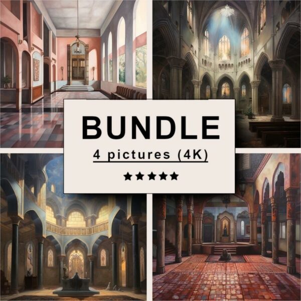 Places of Worship Oil Painting Bundle
