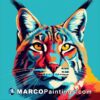 Pop art portrait of a lynx digital poster art