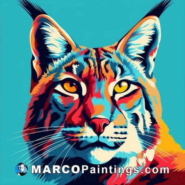 Pop art portrait of a lynx digital poster art