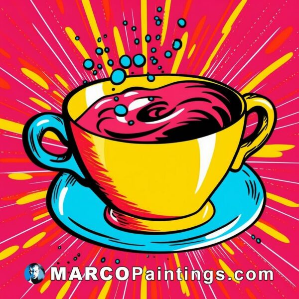 Pop style coffee cup pop art