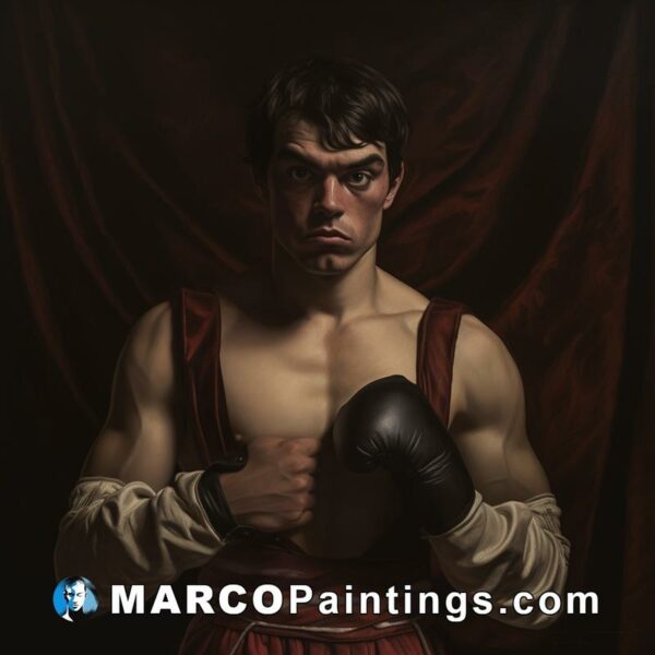 Portrait of a man dressed as a boxer