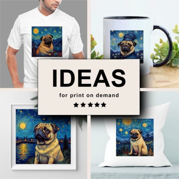 Pug Impressionism Merchandising
