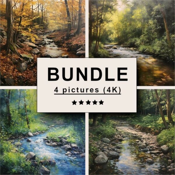 River Creek and Stream Oil Painting Bundle
