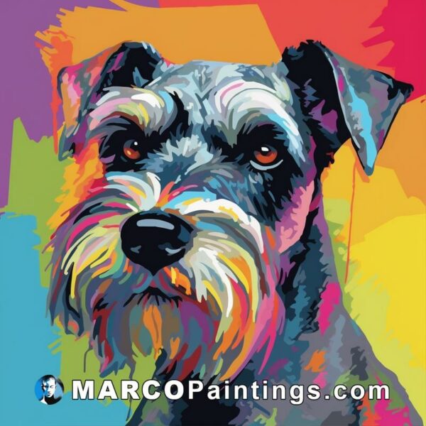 Schnauzer dog portrait paint by numbers