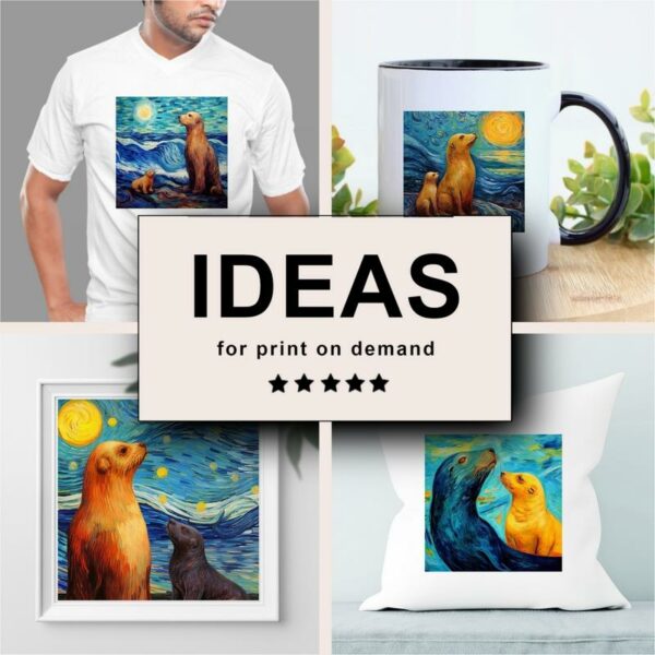 Seal and Sea Lion Impressionism Merchandising