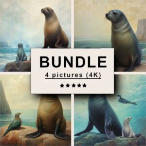 Seal and Sea Lion Oil Painting Bundle