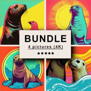 Seal and Sea Lion Pop Art Bundle