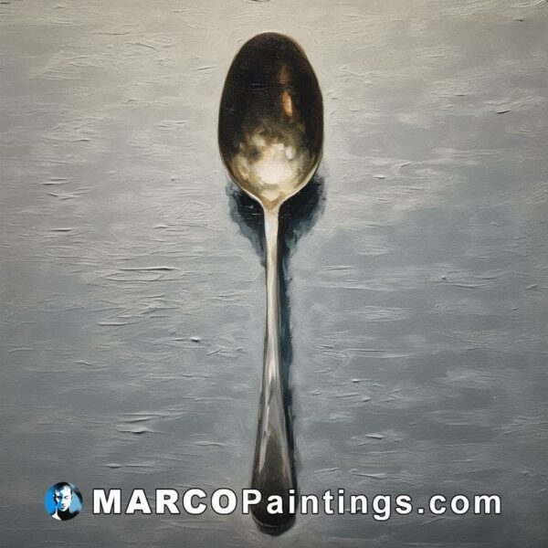 Silver spoon oil painting on paper