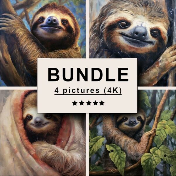 Sloth Oil Painting Bundle