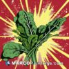 Spinach pop art style illustration retro