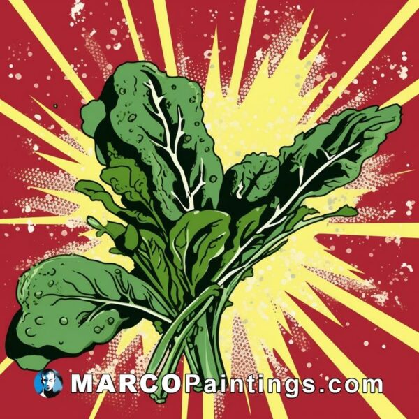 Spinach pop art style illustration retro