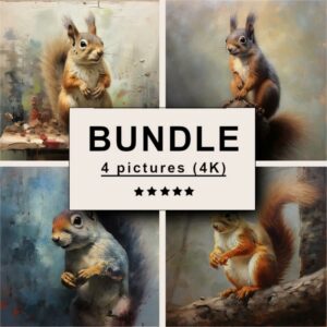 Squirrel Oil Painting Bundle