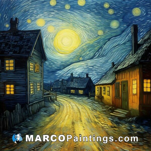 Starry night over a home street