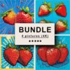 Strawberries Pop Art Bundle