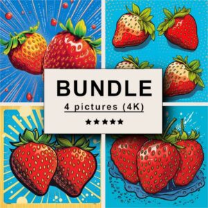 Strawberries Pop Art Bundle