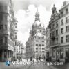 Street scene of downtown dresden in black and white