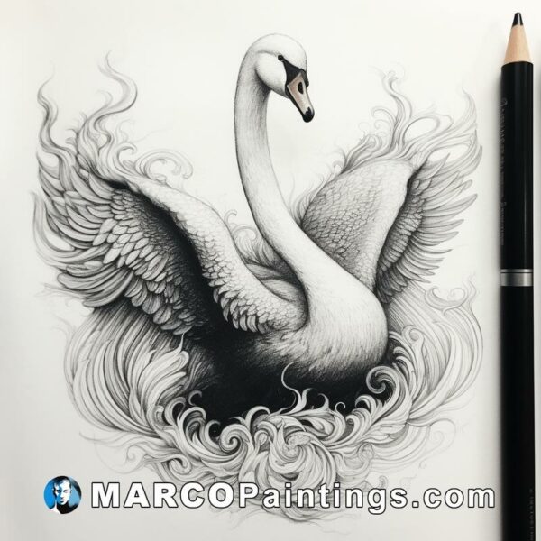 Swan drawing by jiang luo