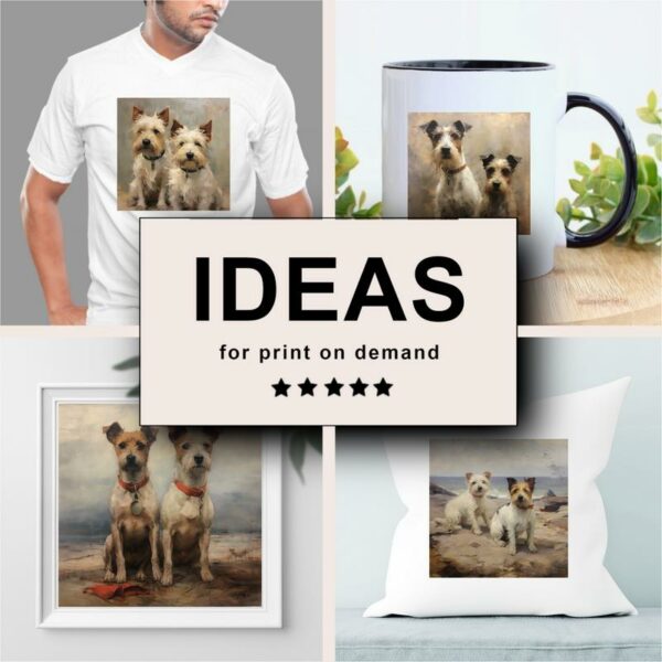 Terriers Oil Painting Merchandising