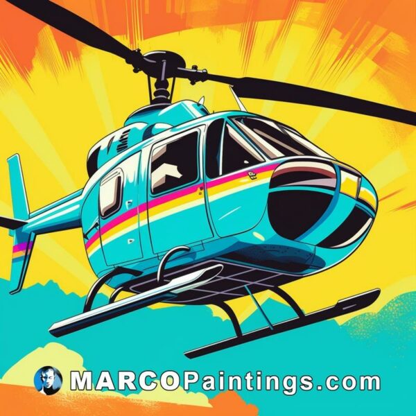 The helicopter has been painted in a variety of colors