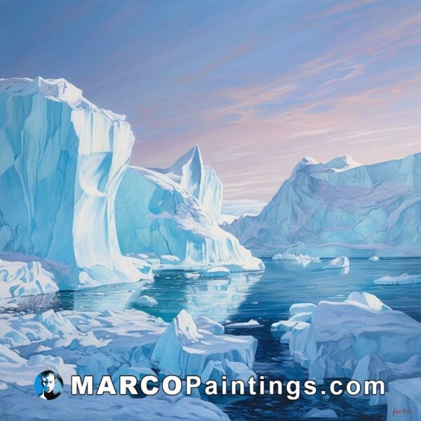 The painting is of an iceberg