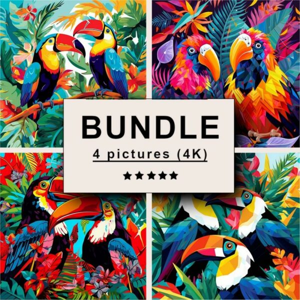 Tropical Birds Pop Art Bundle