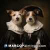Two dogs dressed up in tudor clothing
