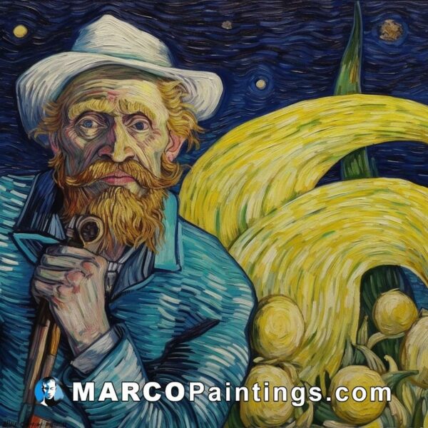 Vincent van gogh with starry skies