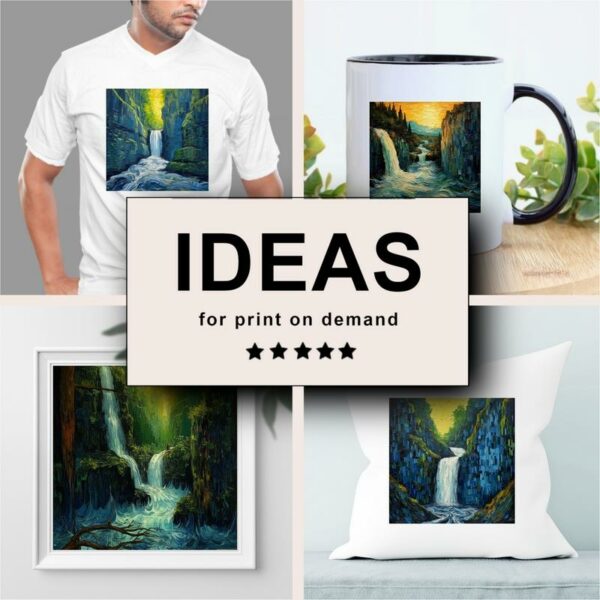 Waterfall Impressionism Merchandising