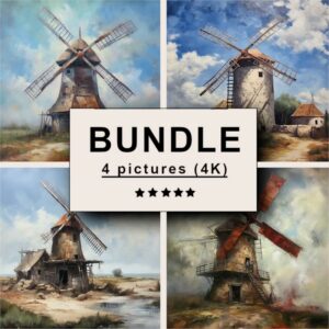 Windmill Oil Painting Bundle