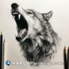 Wolf drawing by adam wynn